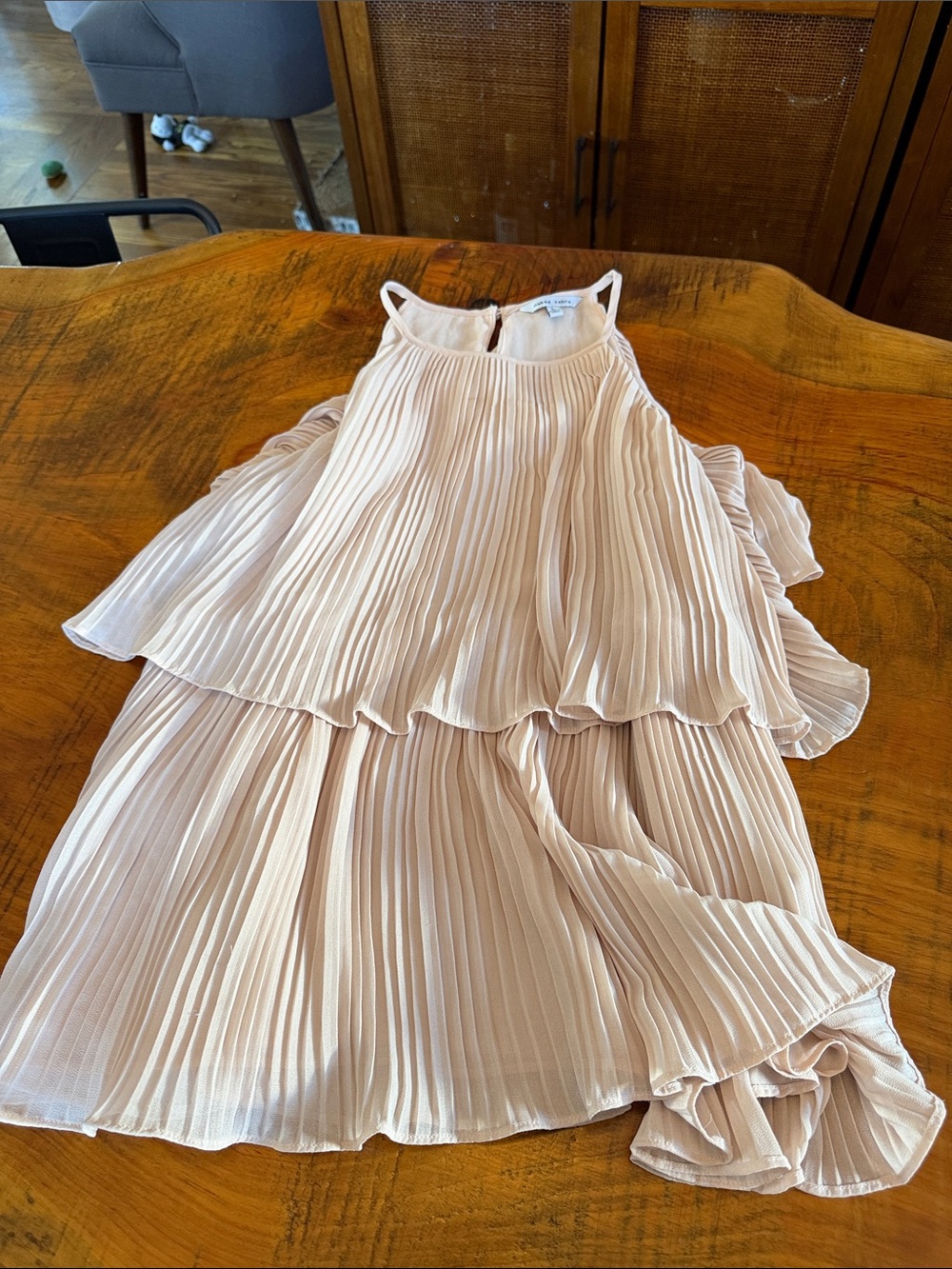 Naked Zebra Pleated Layered Top - Blush Pink